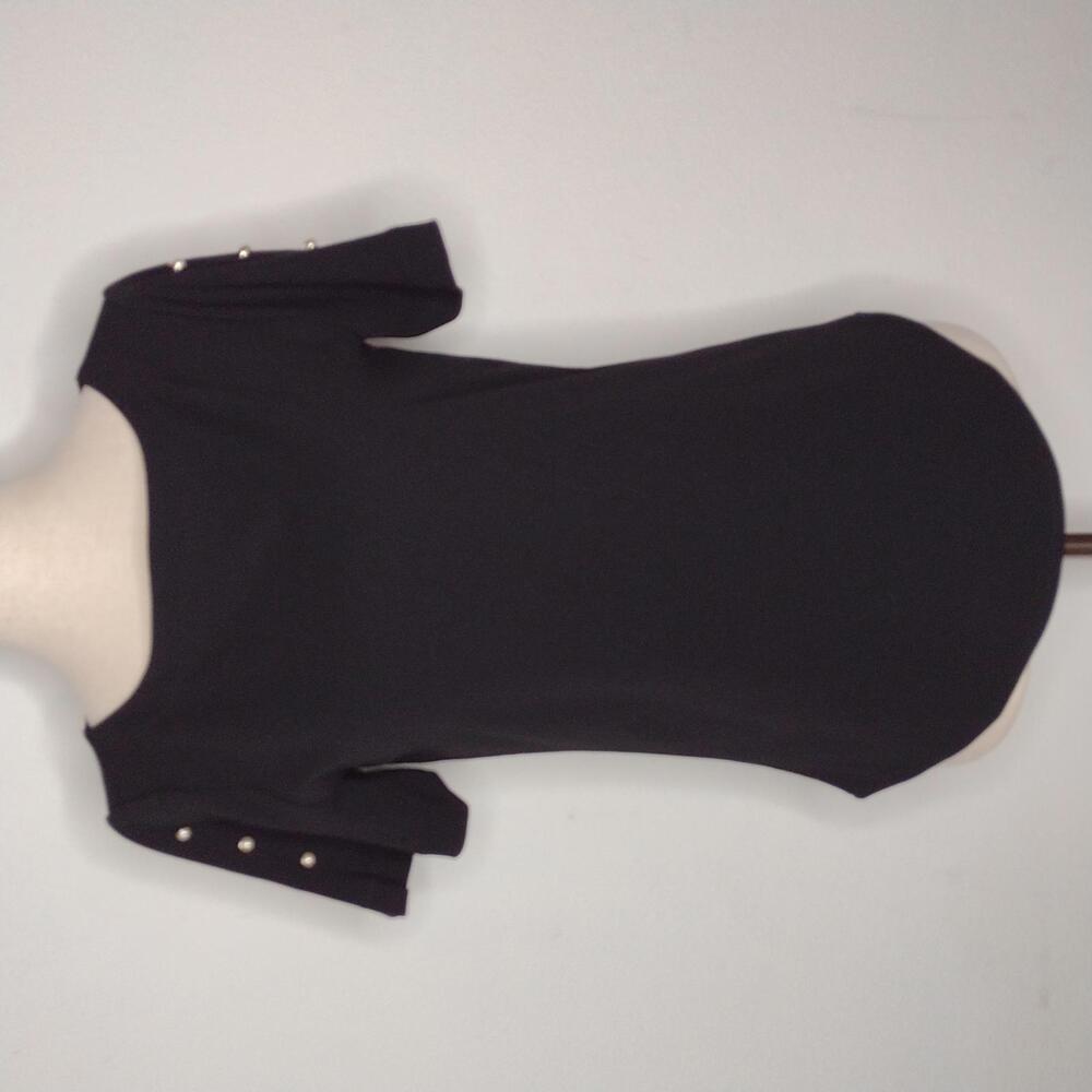 NWOT Ann Taylor Women's Black/Pearls on sleeves Blouse Size XXSP